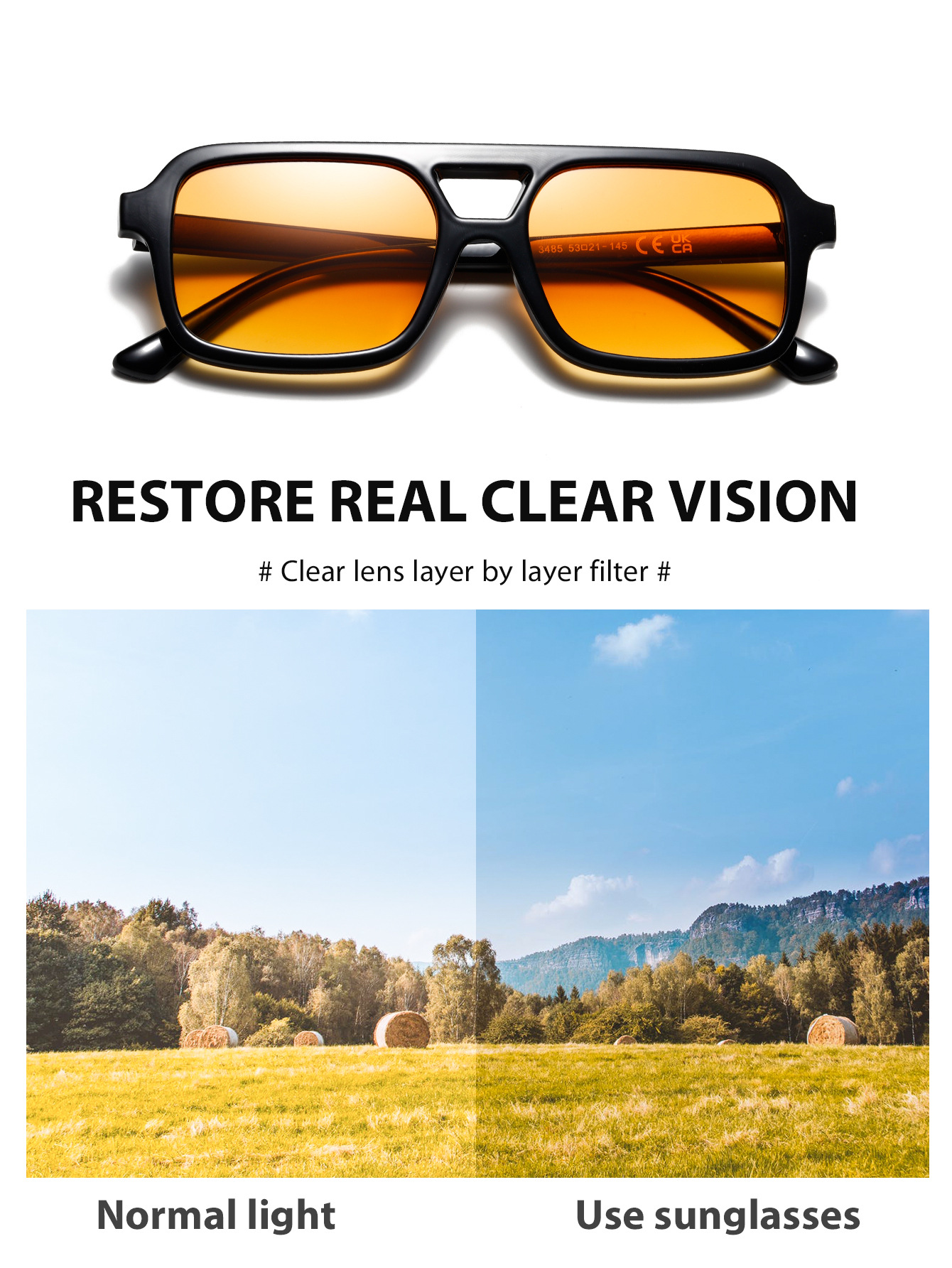 Retro Aviator Square Sunglasses - Image 2