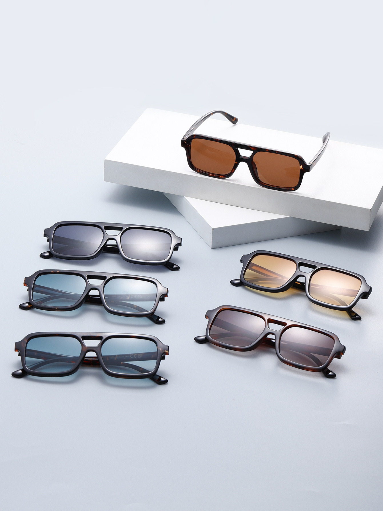 Retro Aviator Square Sunglasses